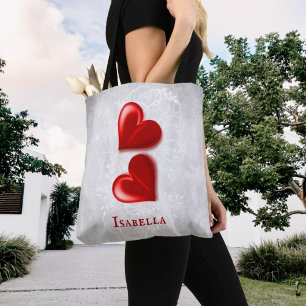 Red Hearts Personalisiert Tote Bag Tasche