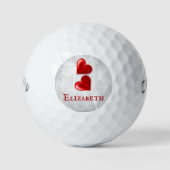 Red Hearts Personalisierte Golfplätze Golfball (Vorderseite)