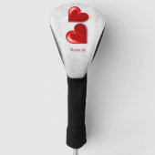 Red Hearts Personalisierter Golf Head Cover Golf Headcover (Vorderseite)