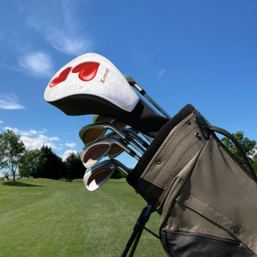 Red Hearts Personalisierter Golf Head Cover Golf Headcover