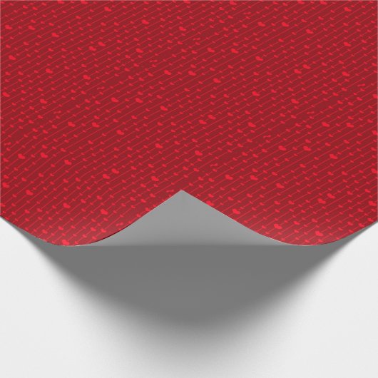 Red Hearts popular pattern Geschenkpapier (Ecke)