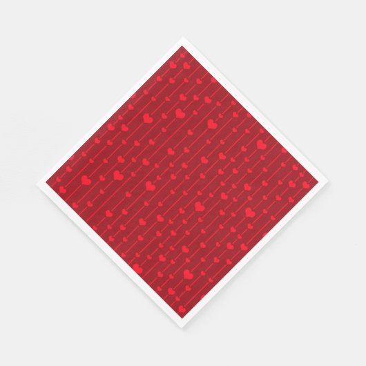 Red Hearts popular pattern Serviette (Ecke)