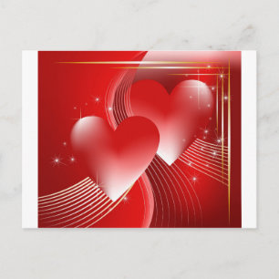 Red Hearts Postkarte