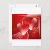 Red Hearts Postkarte (Vorne/Hinten)