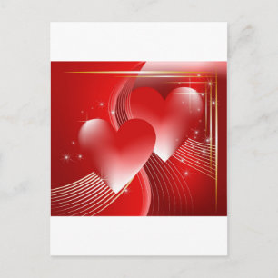Red Hearts Postkarte