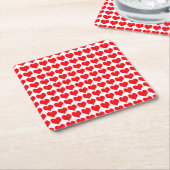 Red Hearts Rechteckiger Pappuntersetzer (angewinkelt)