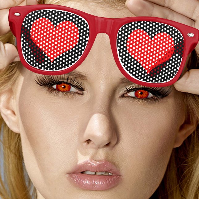 Red Hearts Retro Shades / Fun Party Sonnenbrille (Von Creator hochgeladen)