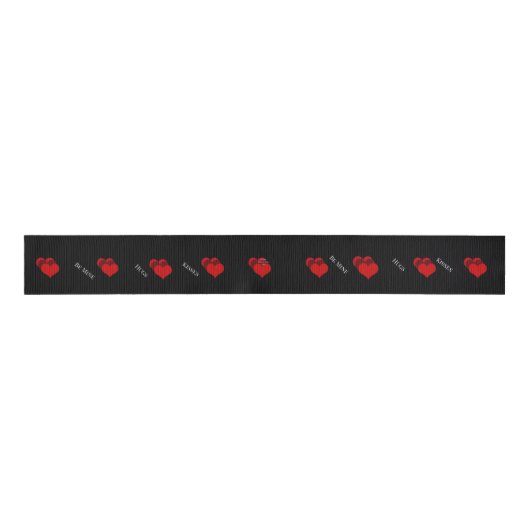 Red Hearts Ribbon Ripsband (Vorderseite)