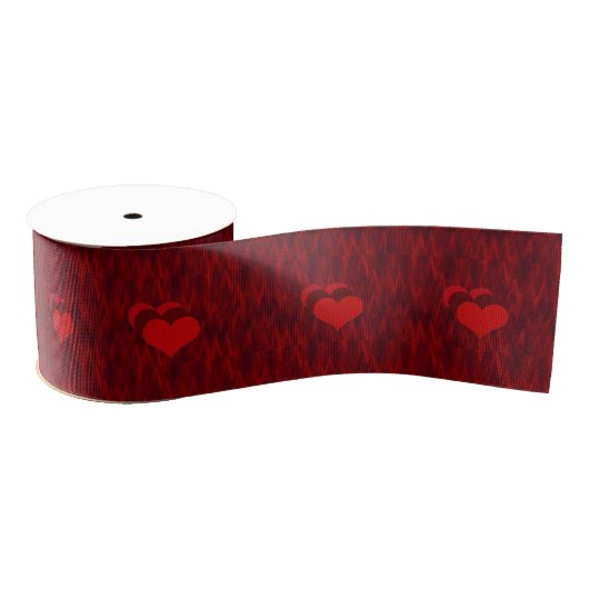 Red Hearts Ribbon Ripsband (Spule)