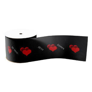 Red Hearts Ribbon Ripsband