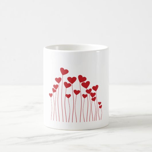 Red Hearts Romantic Mug – Love Gift for Couples Kaffeetasse (Mittel)