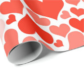 Red Hearts Romantische Liebe Niedlich Girly Birthd Geschenkpapier (Rolleneckpunkt)