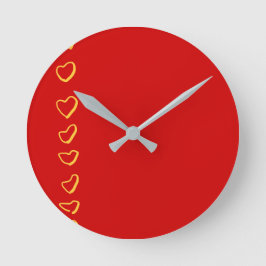 Red Hearts Runde Wanduhr