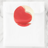 Red Hearts Runder Aufkleber (Tasche)