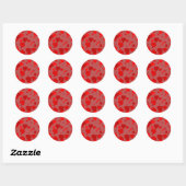 Red Hearts Runder Aufkleber (Blatt)