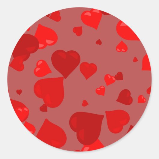 Red Hearts Runder Aufkleber (Vorderseite)