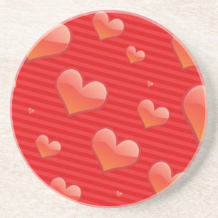 Red Hearts Sandstone Untersetzer