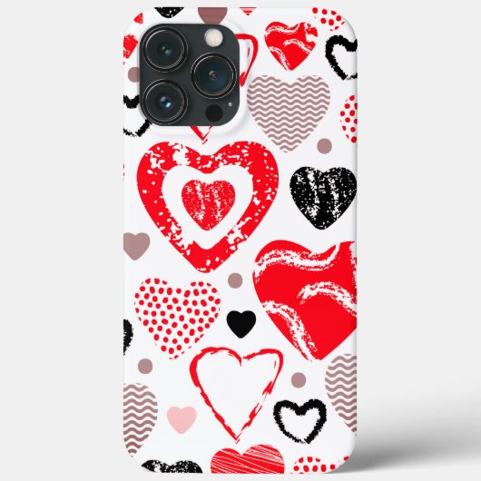 Red Hearts Seamless Pattern Case-Mate iPhone Hülle (Rückseite)