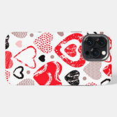 Red Hearts Seamless Pattern iPhone Hülle (Rückseite (Horizontal))