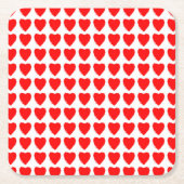 Red Hearts Seamless Pattern Rechteckiger Pappuntersetzer (Vorderseite)