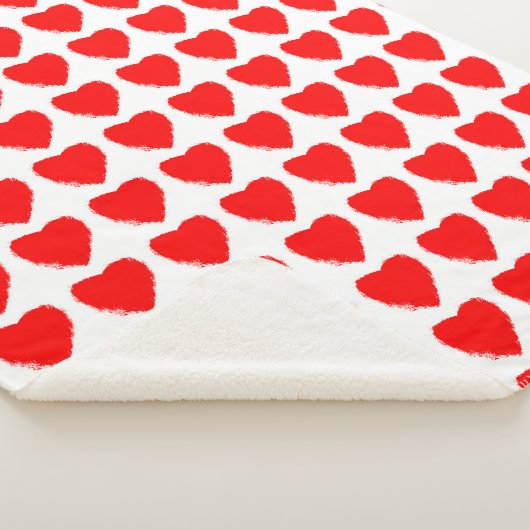 Red Hearts Seamless Pattern Sherpadecke (3/4)
