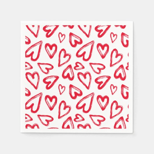 Red Hearts Serviette (Vorderseite)