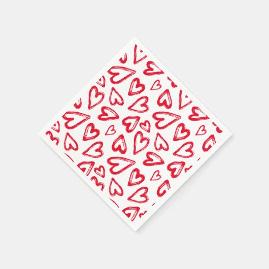 Red Hearts Serviette (Ecke)