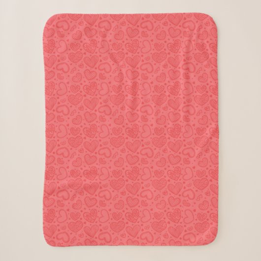 Red Hearts Sherpa Blanket Sherpadecke (Vorderseite)