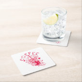 Red Hearts Skeleton Coffee Soulmate Rechteckiger Pappuntersetzer (Vor Ort)