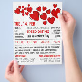 Red Hearts, Speed Verabred Event Advertising Flyer (Hand)