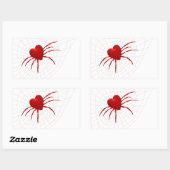 Red Hearts Spider Rechteckiger Aufkleber (Blatt)