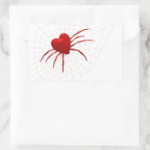 Red Hearts Spider Rechteckiger Aufkleber (Tasche)