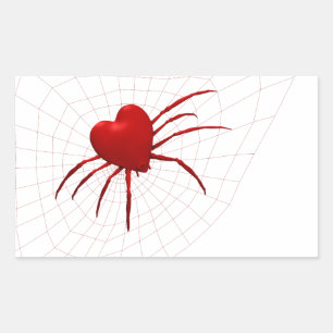 Red Hearts Spider Rechteckiger Aufkleber
