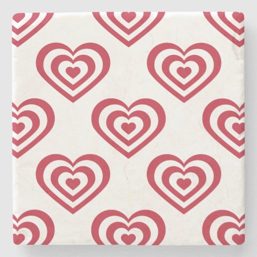 Red Hearts Steinuntersetzer (Vorderseite)