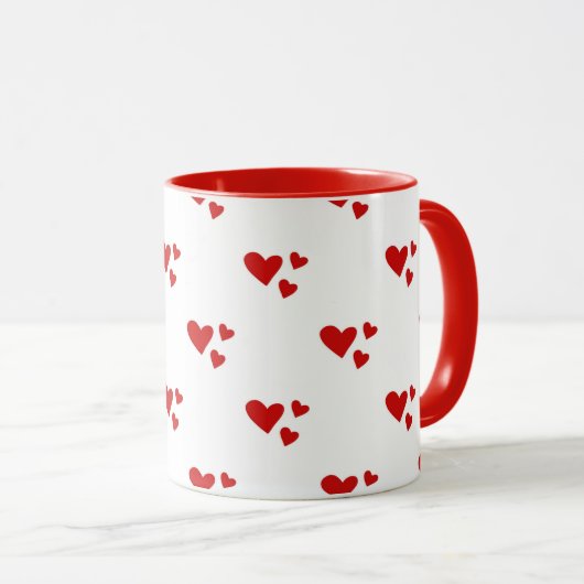 Red Hearts Tasse (VorderseiteRechts)