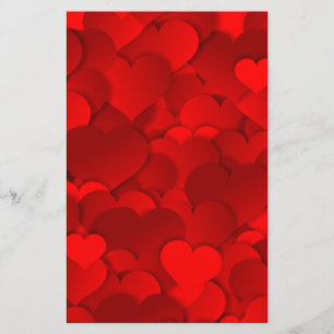 Red Hearts Texture Briefpapier