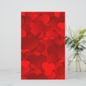 Red Hearts Texture Briefpapier (Stehend Vorderseite)
