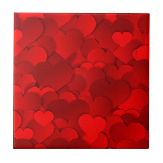 Red Hearts Texture Fliese (Vorderseite)