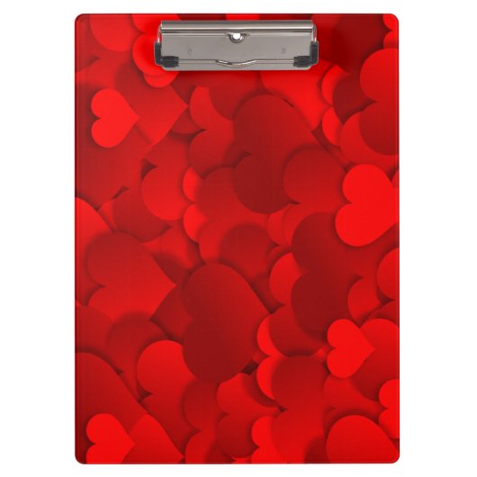Red Hearts Texture Klemmbrett (Vorderseite)