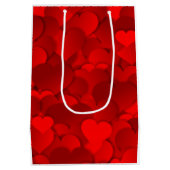 Red Hearts Texture Mittlere Geschenktüte (Rückseite)