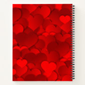 Red Hearts Texture Notizblock (Rückseite)