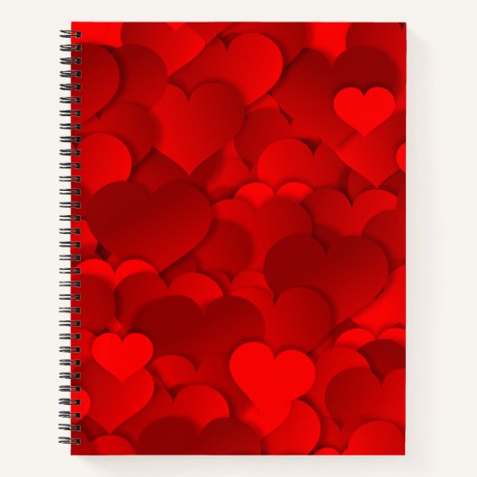 Red Hearts Texture Notizblock (Vorderseite)