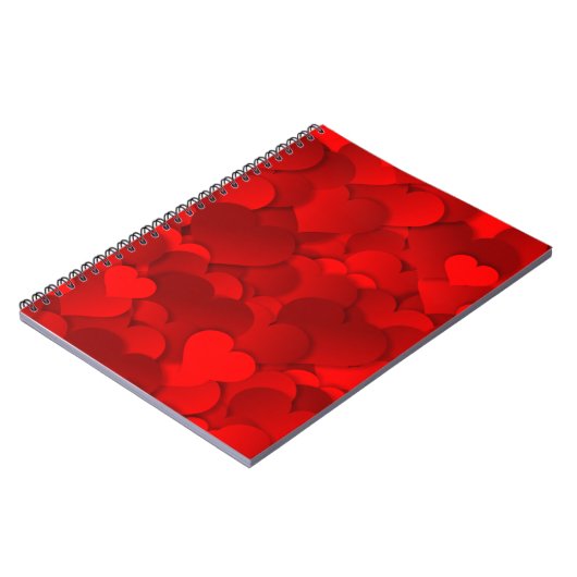 Red Hearts Texture Notizblock (Linke Seite)