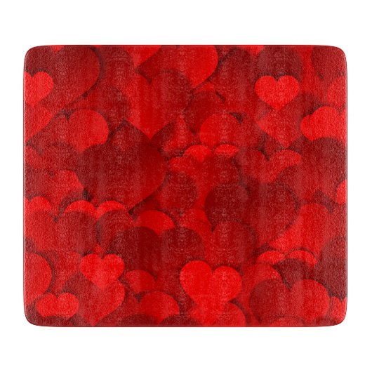 Red Hearts Texture Schneidebrett (Vorderseite)