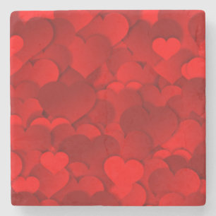 Red Hearts Texture Steinuntersetzer