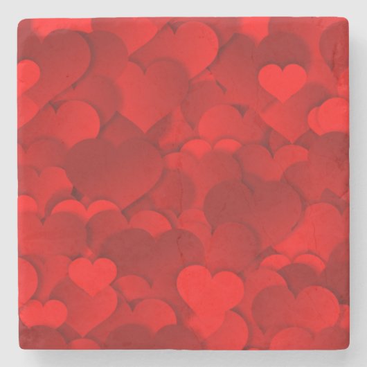 Red Hearts Texture Steinuntersetzer (Vorderseite)