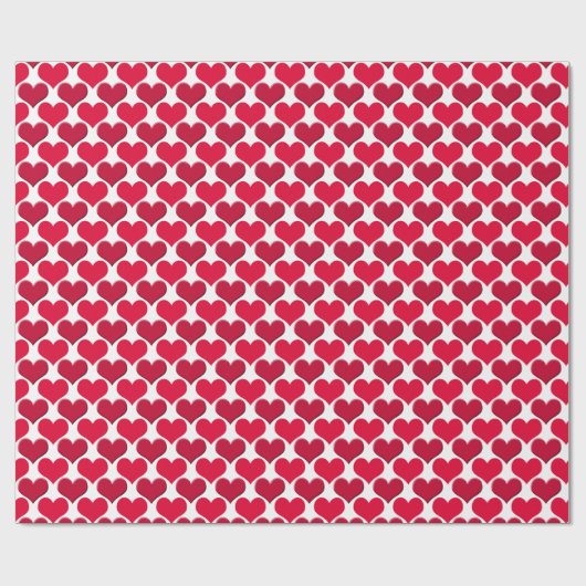 Red Hearts Tiled Pattern Geschenkpapier (Flach)