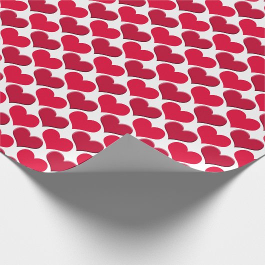 Red Hearts Tiled Pattern Geschenkpapier (Ecke)