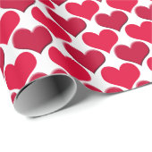 Red Hearts Tiled Pattern Geschenkpapier (Rolleneckpunkt)