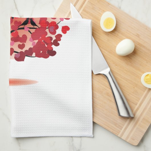 Red Hearts Tree Kitchtuch Geschirrtuch (Viertel Falte)